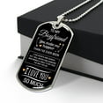 thumbnail image 3 of To My Boyfriend Dog Tag with Military Ball Chain - Graphic Military Dog Tag Necklace (Optional Personalized Engraving), 3 of 5