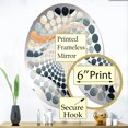 thumbnail image 3 of Designart "Reflecting on Coastal Beauty I" Abstract Radial Dot Round Wall Mirror - Oval Printed Decorative Mirror - Multiple Color Options, 3 of 5