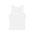 thumbnail image 4 of Wooowa Women's Tank Tops Round Neck Rhinestone Decor Sleeveless Thick Strap Summer Sparkle Skinny Shirt Top, 4 of 6