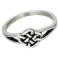 thumbnail image 3 of Celtic Knot Ring Womens Silver Stainless Steel Norse Viking Band, 3 of 4
