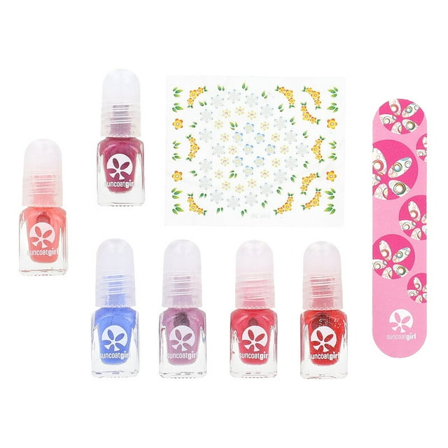 SuncoatGirl, Water-Based Nail Polish Mini Mani Kit, 8 Pieces Pack of 3