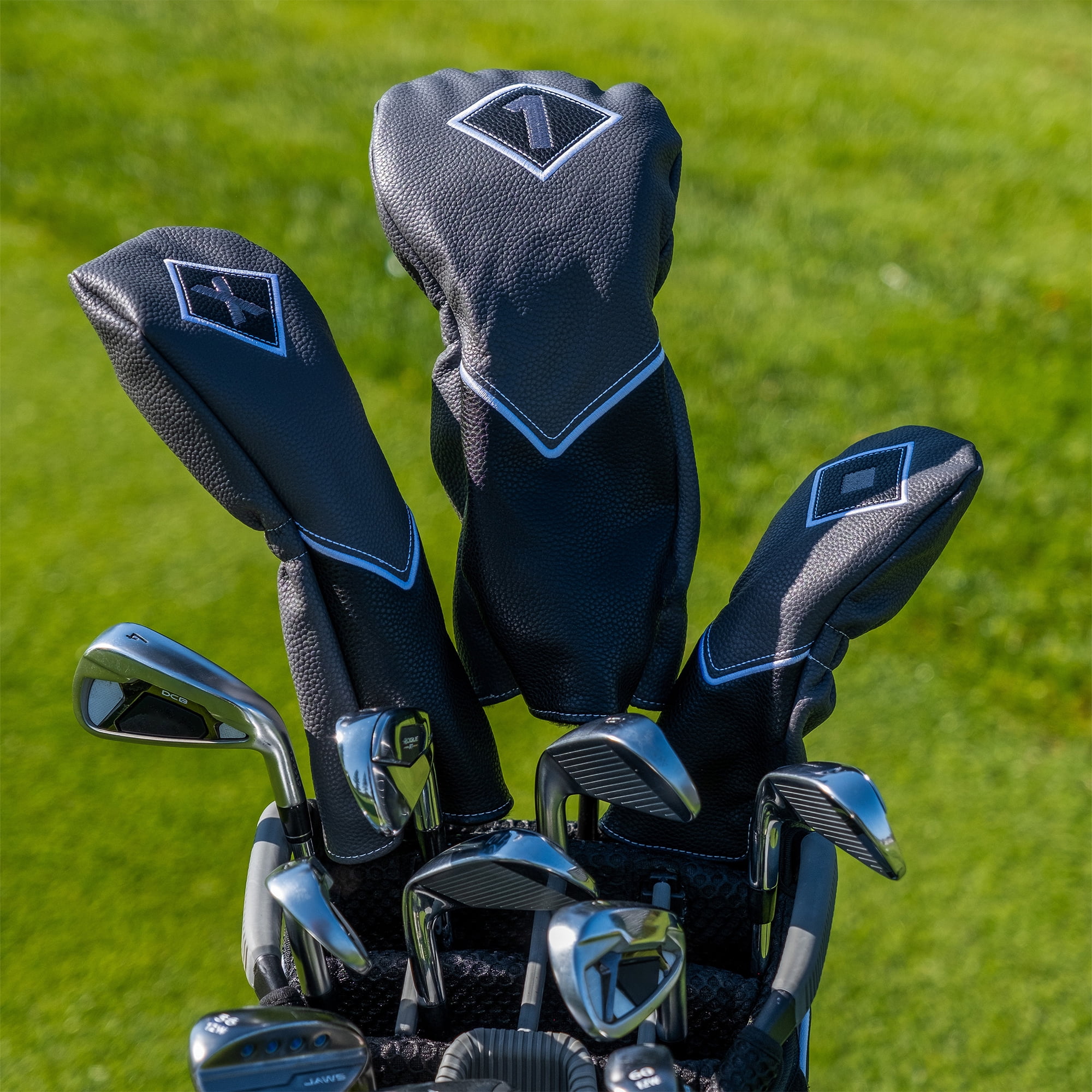 Athletic Works Club Headcover Set, Gray/Black, 3 Pack