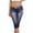 Blue, variant on Women's Capris High Waist Jeans Summer Butt Lifting Skinny Denim with Fake Pockets Casual Capri Pants