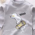 thumbnail image 4 of TOWED22 Toddler Newborn Girl Fall Winter Outfits Clothing Long Sleeve Soft Sweatshirt + Elastic Waist Pants 2pcs Set Cute Daily(Grey,5-6 Y), 4 of 4