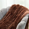 thumbnail image 4 of DONGPAI Decorative Soft Fluffy Faux Fur Throw Blanket, Long Shaggy Cozy Furry Blanket Comfy Flannel Fuzzy Blanket for Bedroom Sofa Couch, 51''x 63'', Brown, 4 of 7