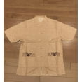 thumbnail image 2 of TJ Global Traditional Chinese Short Sleeves Tai Chi Kung Fu Mandarin Collar Frog Button Shirt-Oatmeal (Extra-Large), 2 of 2