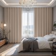 thumbnail image 2 of Beige Solid Color Blackout Curtains for Bedroom/Living Room, Pinch Pleated Black Out Curtains, Aesthetics Contemporary Luxury Room Darkening Window Drapes with Hooks 2 Panels, 59"x70", 2 of 8