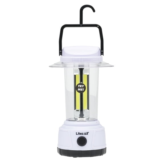 LitezAll 2000 Lumen LED Camping Lantern with 4 D Batteries