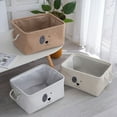 thumbnail image 7 of White Storage Basket Fabric Material Foldable Storage Basket Home Clothing Toys Miscellaneous Storage Basket Cloth White 15.75X11.81X7.87 Inches, 7 of 7