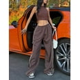 thumbnail image 2 of Women's Parachute Pants Baggy Elasitc Waist Relaxed Y2K Track Pant Trousers, 2 of 13