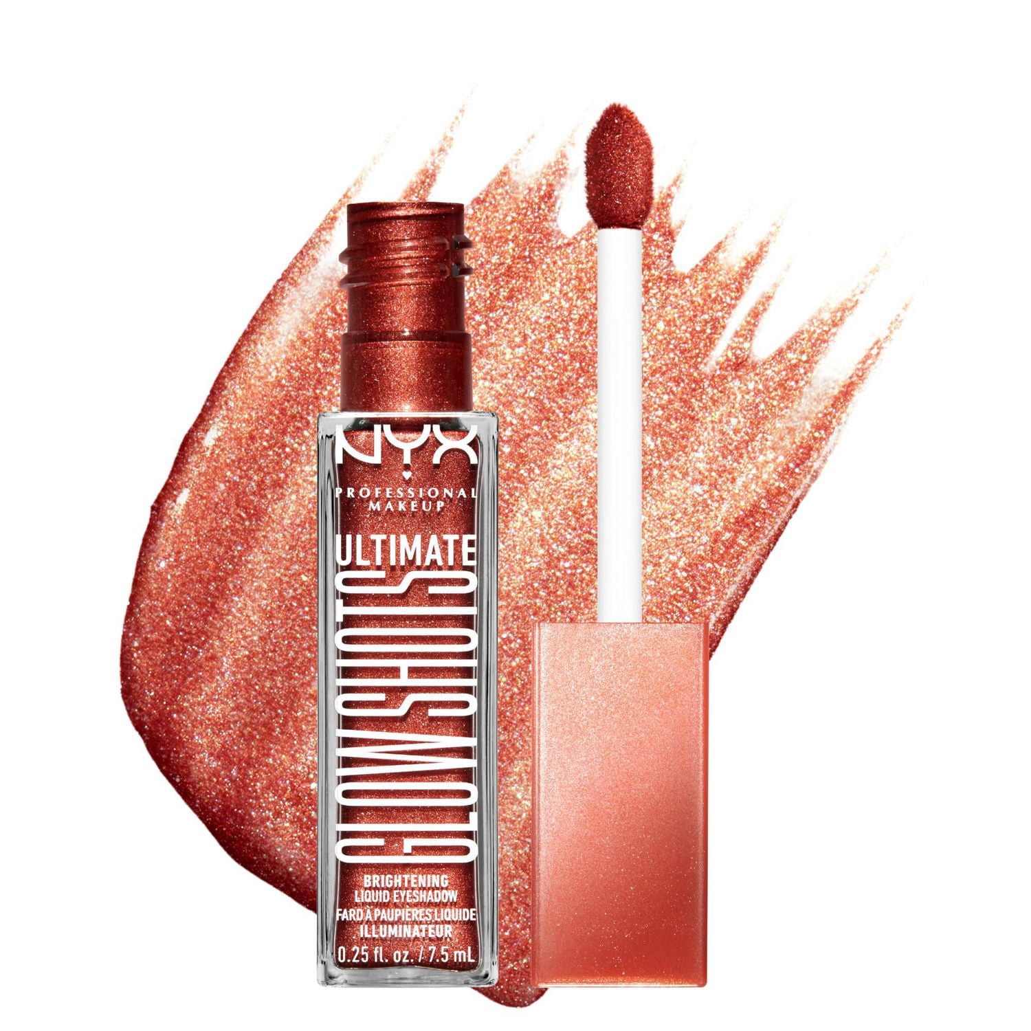 NYX PROFESSIONAL MAKEUP, Ombre à Paupières Ultimate Glow Shots, Ombres à paupières liquides, Tenue 12 hres - TWISTED TANGERINE