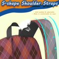 thumbnail image 5 of Red and Brown Argyle Pattern 17" School Backpacks for Teens,Waterproof Oxford Fabric,S-Shape Padded Straps for School,Travel,Hiking,Camping, 5 of 6