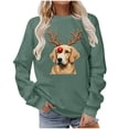 thumbnail image 5 of yoeyez Christmas T Shirts Women Xmas Cute Pet Print Pullover Tops Crewneck Lightweight Long Sleeve Sweatshirt Winter Holiday Tunics, 5 of 6