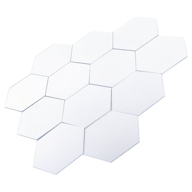 12 Pegatinas de Pared de espejo acrílico hexagonal, plantadas, extraíbles, para decoración del hogar