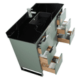 thumbnail image 3 of Fine Fixtures Opulence Collection 48 in. W x 20 in. D x 33 in. H Bathroom Vanity in Mint Green with Black Marble Sintered Stone Sink - Chrome hardware, 3 of 7