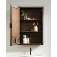 thumbnail image 4 of Kate and Laurel Mezzeta Decorative Modern Rectangle Bathroom Cabinet with Mirror, 20 x 5 x 30, Brown, Wooden Bathroom Mirror with Storage for Bath Medicine Cabinet or Over-the-Toilet Storage Cabinet, 4 of 11