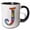 Black/White, variant on 3drose, Colorful Monogram Letter J, 11oz Two-tone Green Mug