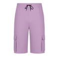 thumbnail image 5 of Xdegoge Cargo Shorts for Men Casual Summer Outdoor Relaxed Fit Shorts for Men Below Knee Length with Multi Pockets Elastic Waist Drawstring Lightweight Work Pants, 5 of 6