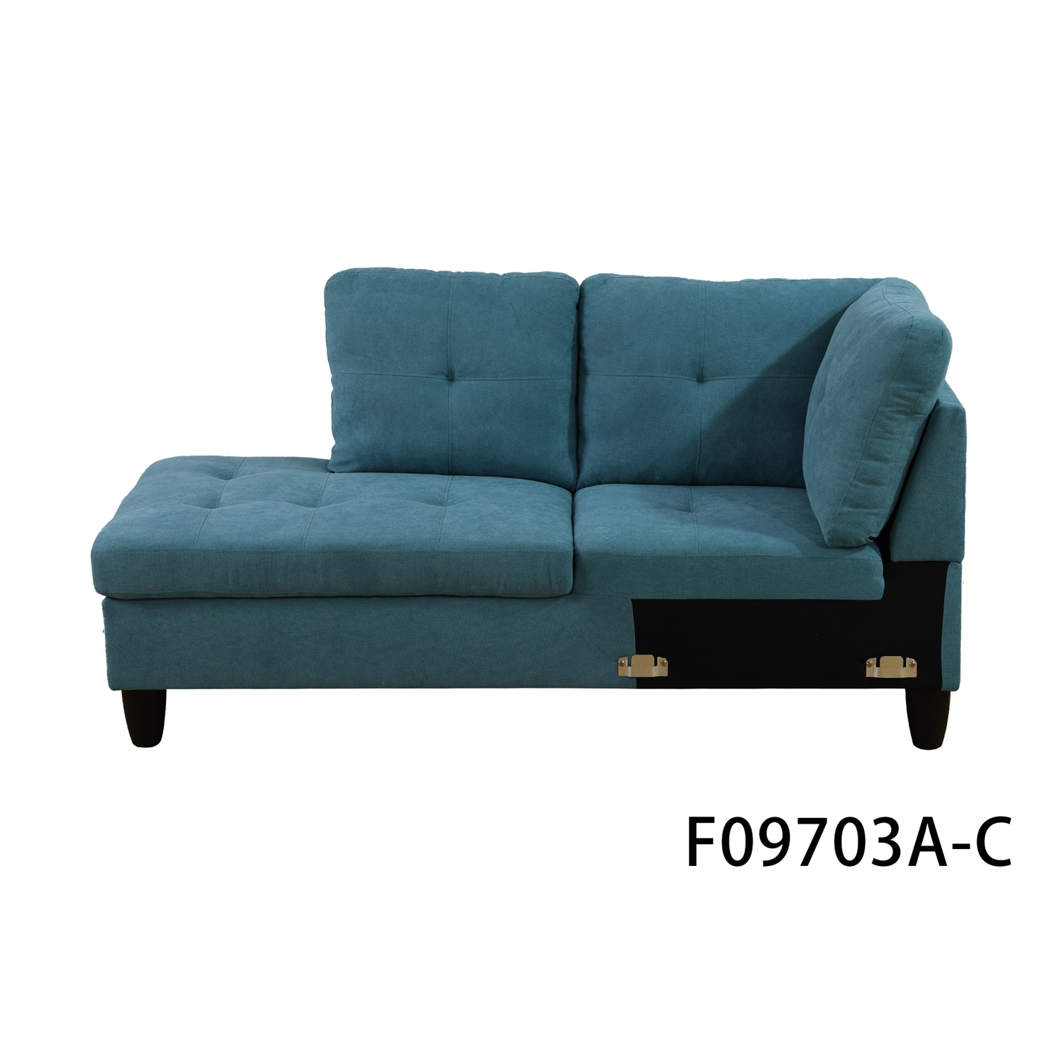 Hommoo L Shaped Couch Set Sectional Sofa Set, Flannel Living Room Furniture Sets, 4-Seat Couches and Sofa Set for Home, Apartment, Dorm, Green(No Ottoman)