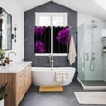 thumbnail image 3 of Purple Rose Kitchen Curtains 72 Inch Length, Vintage Abstract Garden Flower Floral Black Grommet Top Bedroom Living Room Curtains, Light Filtering Cafe Curtain Drapes 2 Panels Set 104''x72'', 3 of 9