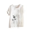 thumbnail image 2 of JUNWELL Hauts pour Femmes en Liquidation Mode Été Ample Imprimé Col Rond T-Shirt Manches Courtes Blouse Décontractée, 2 of 3