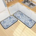 thumbnail image 7 of 2-Piece Kitchen Rugs Set Non-Slip Mats Carpet Floor for Kitchen, Bathroom (19.7"x27.6" & 19.7"x47.2") Vintage Watercolor Floral Pattern, 7 of 7
