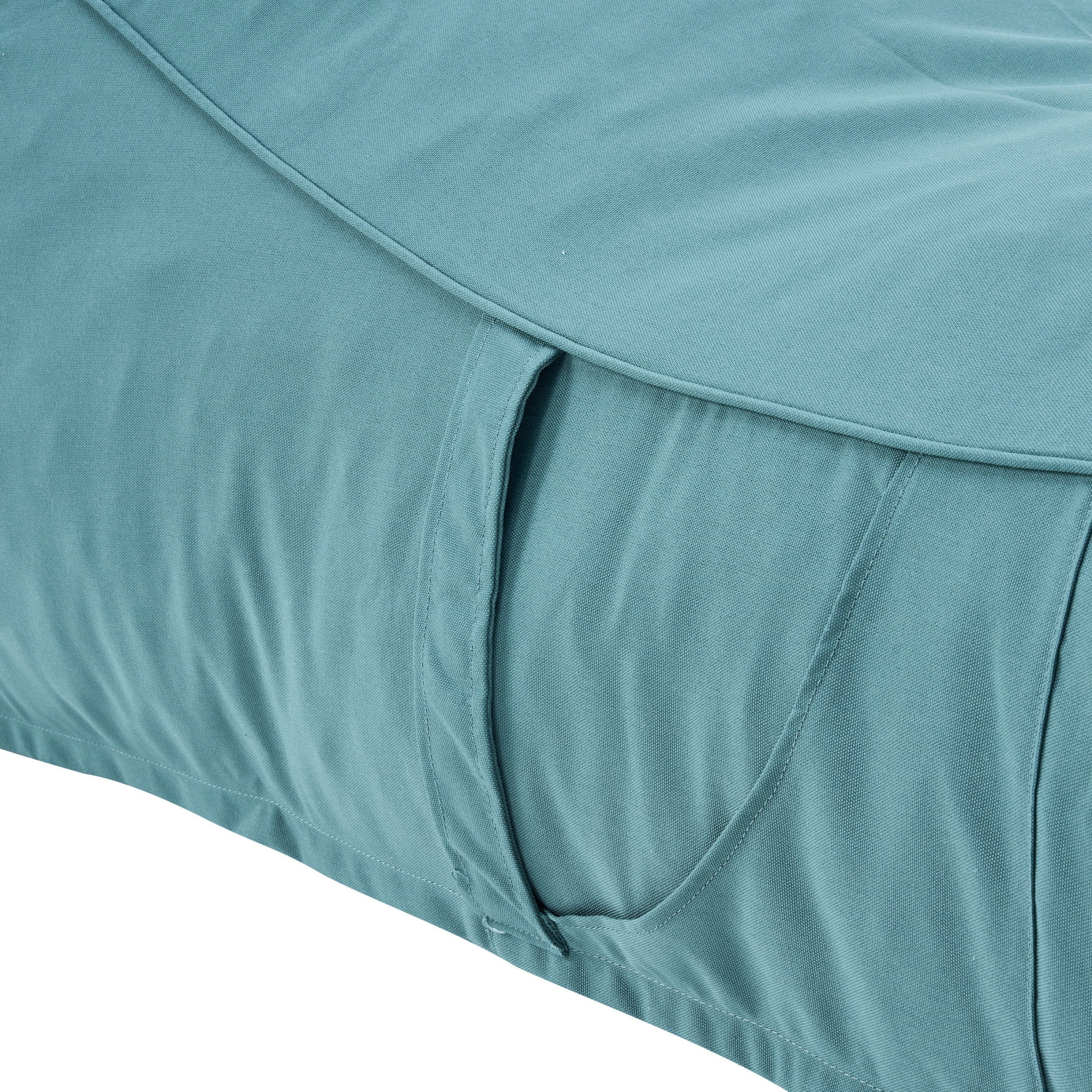 Christopher Knight Home 71" Outdoor Bean Bag Lounge Chair with Headrest Pillow, Plush Foam Fill, Teal