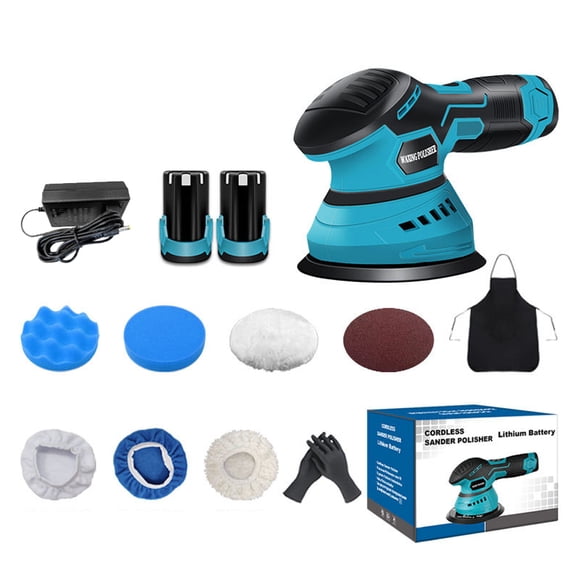 Mistaha 12V Cordless Car Polisher Kit with Lithium Battery and Various Accessories, High-Speed Electric Buffer for Auto Repair, Woodwork, Metal Polishing, and More