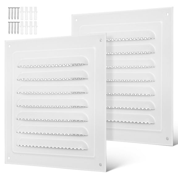 Luxshiny 2Pcs Metal Shed Vent Cover White Wall Vent for Bathroom Garage and Attics