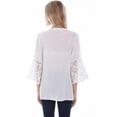 thumbnail image 2 of Scully HC728-WHT-S Women Embroidered Blouse with Crochet Sleeves, White - Small, 2 of 2