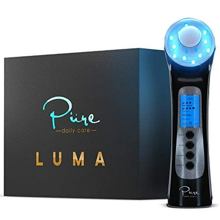 Luma Skin Therapy Wand - 4-in-1 Natural Facial Skincare Treatments - LED Light Machine+Ion Therapy+Wave Stimulation+Massage-Acne Treatment-Anti Aging-Lift & Firm-Red-Blue-Green-Tighten (Best Anti Aging Acne Treatment)