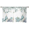 thumbnail image 7 of Sheer Curtains 54 inches Long, Fall Thanksgiving Blue Pupkin with Eucalyptus Leaves Light Filtering Sheer Window Curtains Rod Pocket Voile Drapes for Bedroom Living Room, 52"W x 54"L 2 Panels, 7 of 7