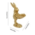 thumbnail image 3 of Bisitoy Small Golden Bunny Figurine Jewelry Ring Tray Decorative Easter Rabbit Statue Ornament Animal Sculpture Home Table Decor, 3 of 3