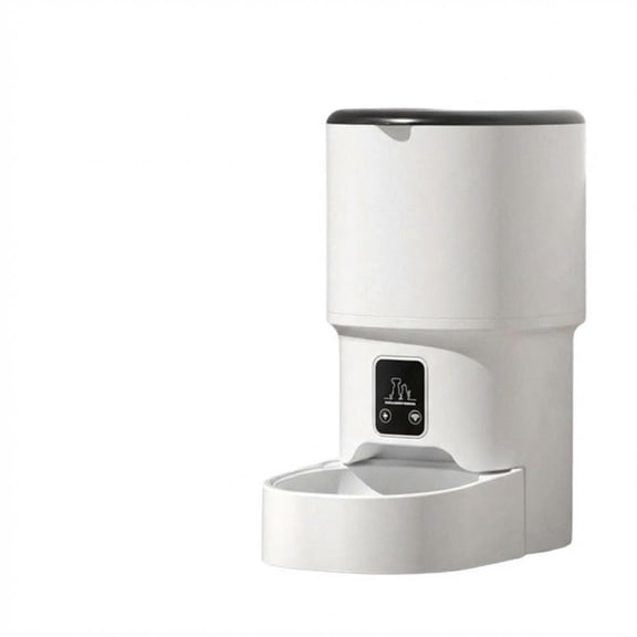 White 4L Automatic Cat Dog Food Feeder Dispenser