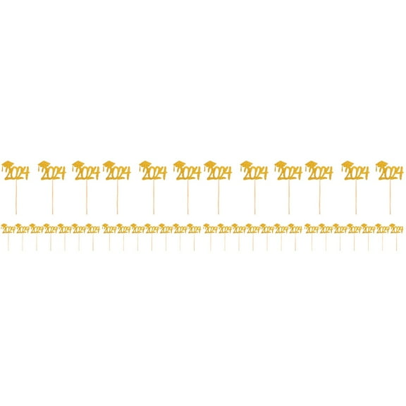 MLINS Set of 4 Daisy Topper Graduation Flag 11.00X6.00X0.20CM Golden