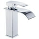 thumbnail image 1 of Grifo de baño, grifo monomando para lavabo de cascada alta, grifo para lavabo de diseño rectangular aplanado de estilo moderno, válvula de cerámica de ahorro de agua, latón cromado (modelo estándar) brillar  Electrónica, 1 of 4