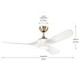 thumbnail image 3 of Kichler 310552CPZMWH Mylo 52" 3 Blade Indoor Led Ceiling Fan - Champagne Bronze / Matte, 3 of 7