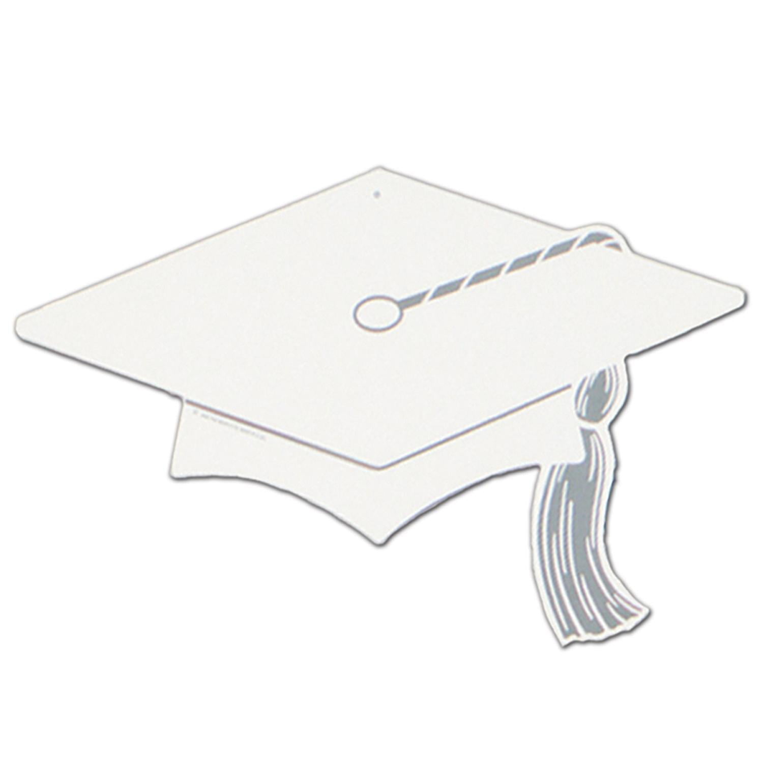 Download Club Pack of 24 White Graduation Cap Silhouette Decorations 16" - Walmart.com - Walmart.com