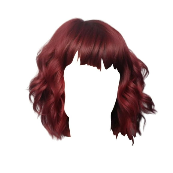 LEHOZIHEQ Curly Wig Synthetic Multicoloured Wig with Bangs Natural Looking Heat Resistant Fiber Hair for Party Available(RD)
