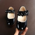 thumbnail image 2 of FSYBOA Girls Dress Shoes, Non Slip Soft Soled Hook and Loop Strap Solid Color Kids Flat Shoes Black Size 10(Little Kids), 2 of 6