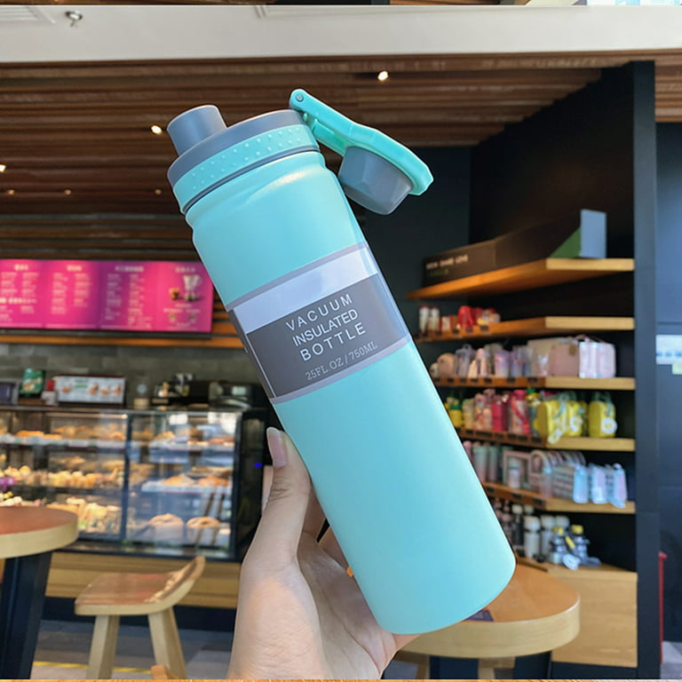 Vaccuum Insulation Water Bottle Lightweight Easy Carrying Cup for Daily Use at Home & Work, Size: Cyan
