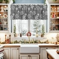 thumbnail image 2 of Christmas Valance Curtains for Kitchen Windows Grey White Snowflakes Pattern Rod Pocket Window Treatment Toppers for Kitchen/Living Room/Bedroom/Bathroom, 54" X 18", Winter, 2 of 7