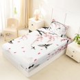 thumbnail image 4 of Homewish Japanese Ink Landscape Twin Sheets,Cherry Blossom Swallow Bedding,3 Pieces,1 Fitted Sheet and 1 Pillowcase, 4 of 6