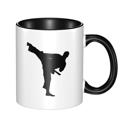 

Karate Martial Arts Ceramic Coffee Mug 11 OZ Ceramic Coffee Mugs Black Coffee Mug Restaurant Coffee Cups for Coffee Tea Cappuccino Cocoa Black