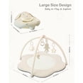 thumbnail image 3 of Baby Gym Play Mat, Sitting-up Babies Seats for Infants,with 5 Detachable Toys, Infant Toddler Activity Tummy Time Playmats for Newborn 0-12 Months, Beige, 3 of 7
