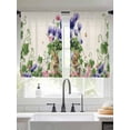 thumbnail image 2 of Spring Easter Sheer Curtains 45 Inch Length 2 Panels Set Window Treatments, Purple Floral Summer Botanical Rustic Rod Pocket Semi Curtains for Living Room/Bedroom/Kitchen Décor, 104"W x 45"L, 2 of 7