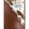 thumbnail image 2 of Texas West Men's Cow Fur Cowhide Genuine Leather Praying Cowboy Basketweave Bifold Wallet in 3 Colors, 2 of 4