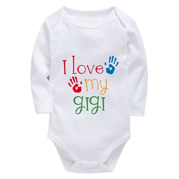 I Love My Gigi Romper for Baby Long Sleeve Coming Home Outfit for Baby Girl Newborn White Baby Clothes Boys 3-6 Months