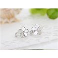thumbnail image 2 of Pendientes de mujer ZHAOCHENG en plata de ley 925 con forma de aro y flores, 2 of 5