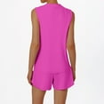thumbnail image 3 of Summer Outfits for Women 2025, Moisture Wicking Sleepwear Tank & Shorts Beach Vacation Pajama Set Elastic Waist Women's Cruise Wear Loungewear Walmart Exclusive Memorial Day Pink S, 3 of 4